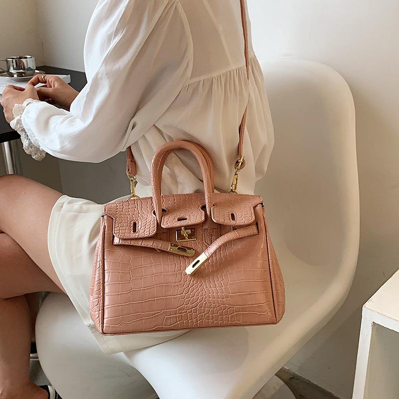 Σικ Γυναικεία Τσάντα Kelly με Μοτίβο Κροκόδειλου - Στυλάτος Ευρωπαϊκός & Αμερικανικός Σχεδιασμός