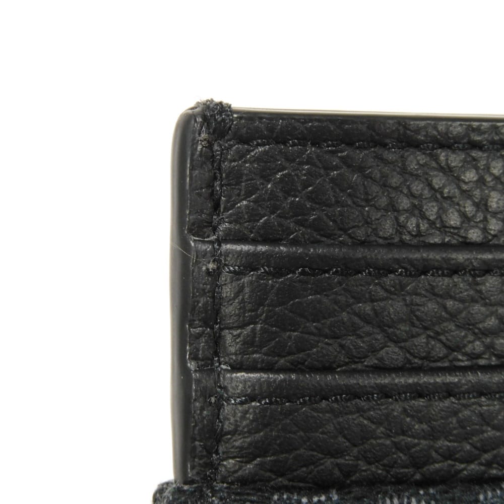 Used 10656 Oblique Jacquard Card Holder 2ESCH135YSE_H03E 7946 Current Calfskin Pass Case Logo Cotton Black Men's from