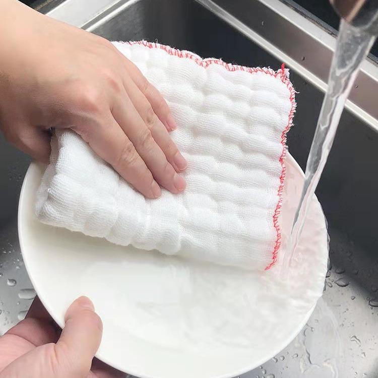 Pure Cotton Non-Stick Oil Absorbent Kitchen Gauze Dishcloth