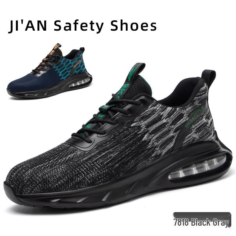 Flyknit Wear-resistant Steel Toe Safety Shoes: Anti-smash & Anti-puncture, Universal Work Shoes for All Seasons.