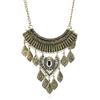 Vintage Leaf Pendant Necklace With Alloy Metal And Dazzling Embellishments For Artsy Women