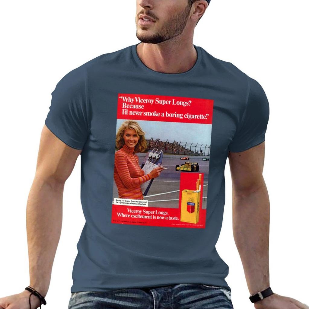 Ich würde nie eine langweilige Zigarette rauchen Viceroy Anzeige 1975 T-Shirt Lässig Locker Tägliches Tragen T-Shirt