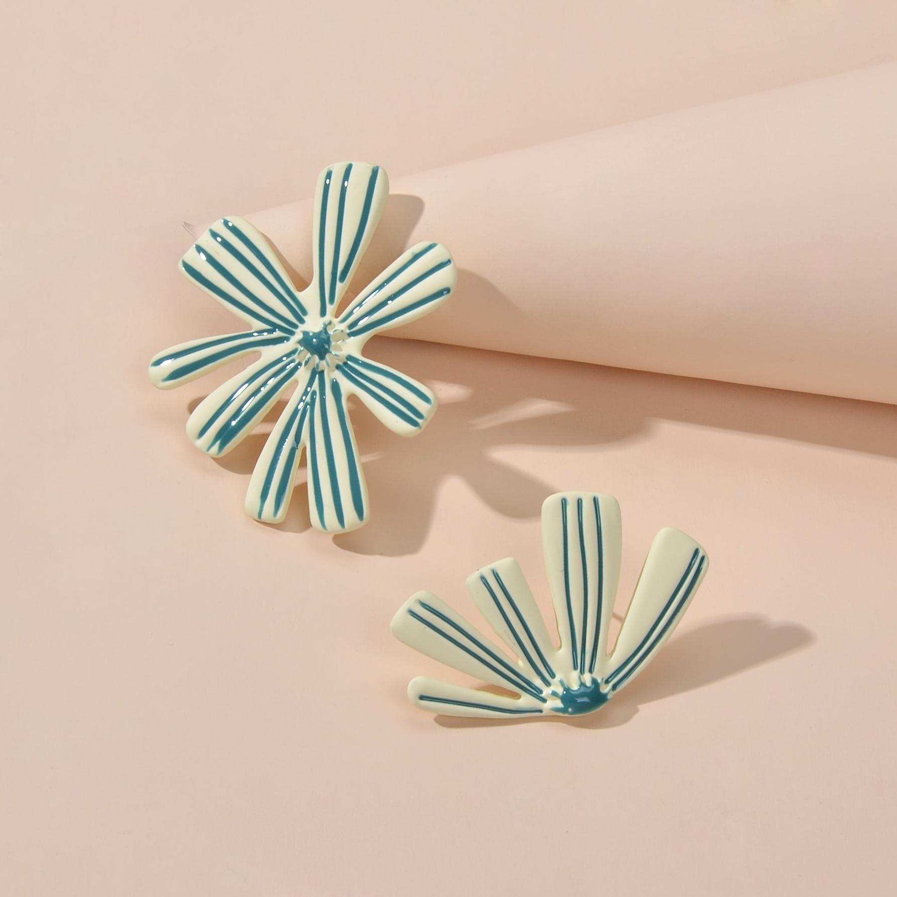 

Асимметричный дизайн модные зеленые серьги-цветы вечерние индивидуальные серьги