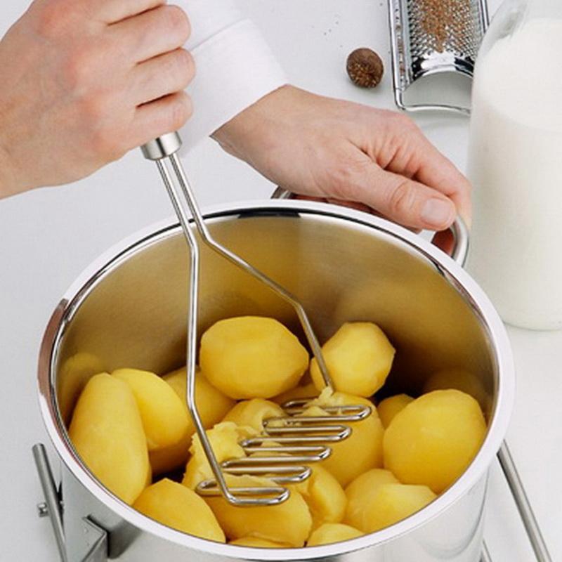 Multifunction Stainless Steel Potato Masher - Vegetable & Fruit Crusher Kitchen Tool