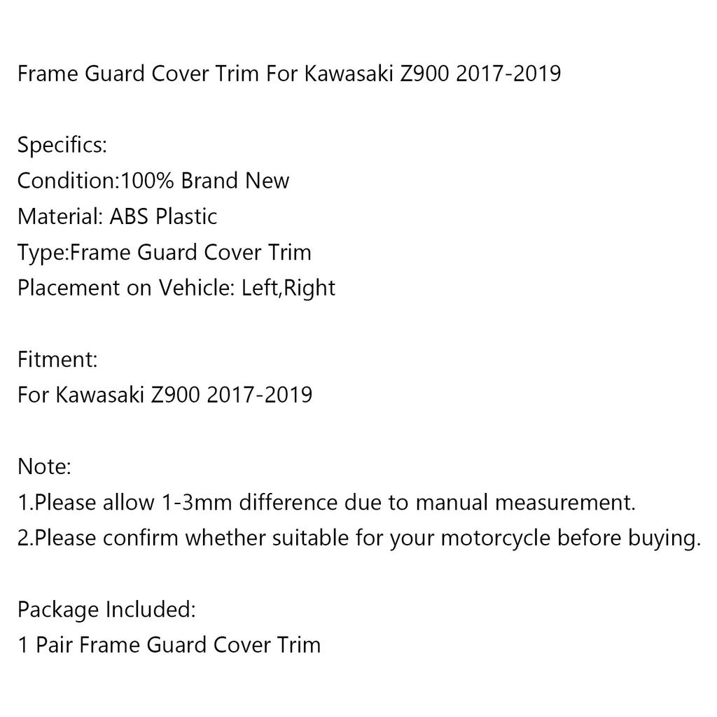 Motorcycle ABS Plastic Frame Guard Cover Trim For Kawasaki Z900 2017-2019