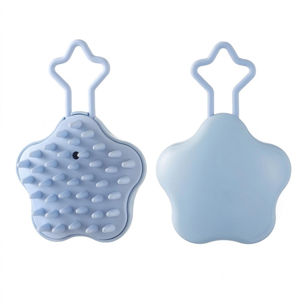 Scalp Massage Brush For Hair Washing Dry And Wet Use With Soft Silicone Bristles