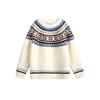 CATTEE American Fair Isle Crewneck Sweater Loose Couple Winter Knit Top Men Women