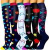 6-Pack Patterned Sports Compression Calf Socks for Running