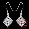 Koreanische 925 Sterling Silber Romantische Quadrat Kristall Vintage Lange Quaste Baumeln Ohrringe Für Frauen, Verlobung, Hochzeit Schmuck