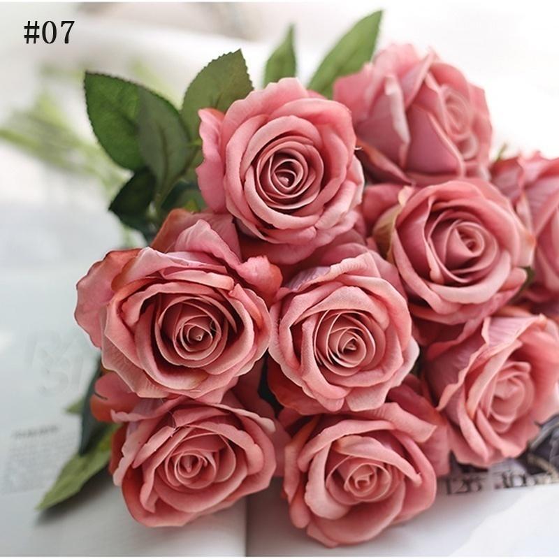 Home Decor künstliche gefälschte Rosen Flanell Blume Brautstrauß Hochzeit Party