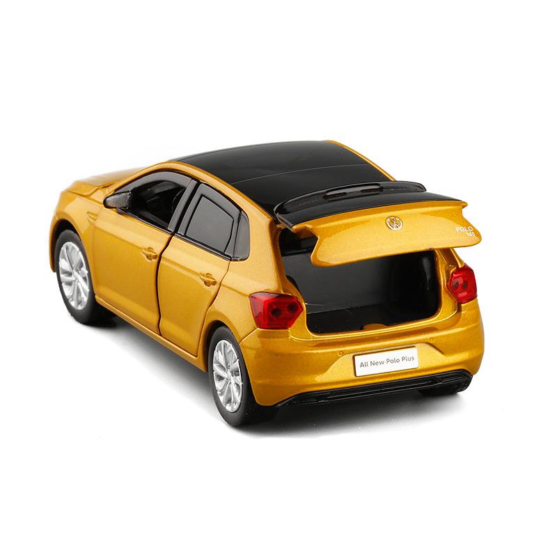 1/32 Scale Polo Plus Sedan Toy Car Model Diecast Alloy Metal Miniature Sound & Light Collection Gift for Children Boys Kid