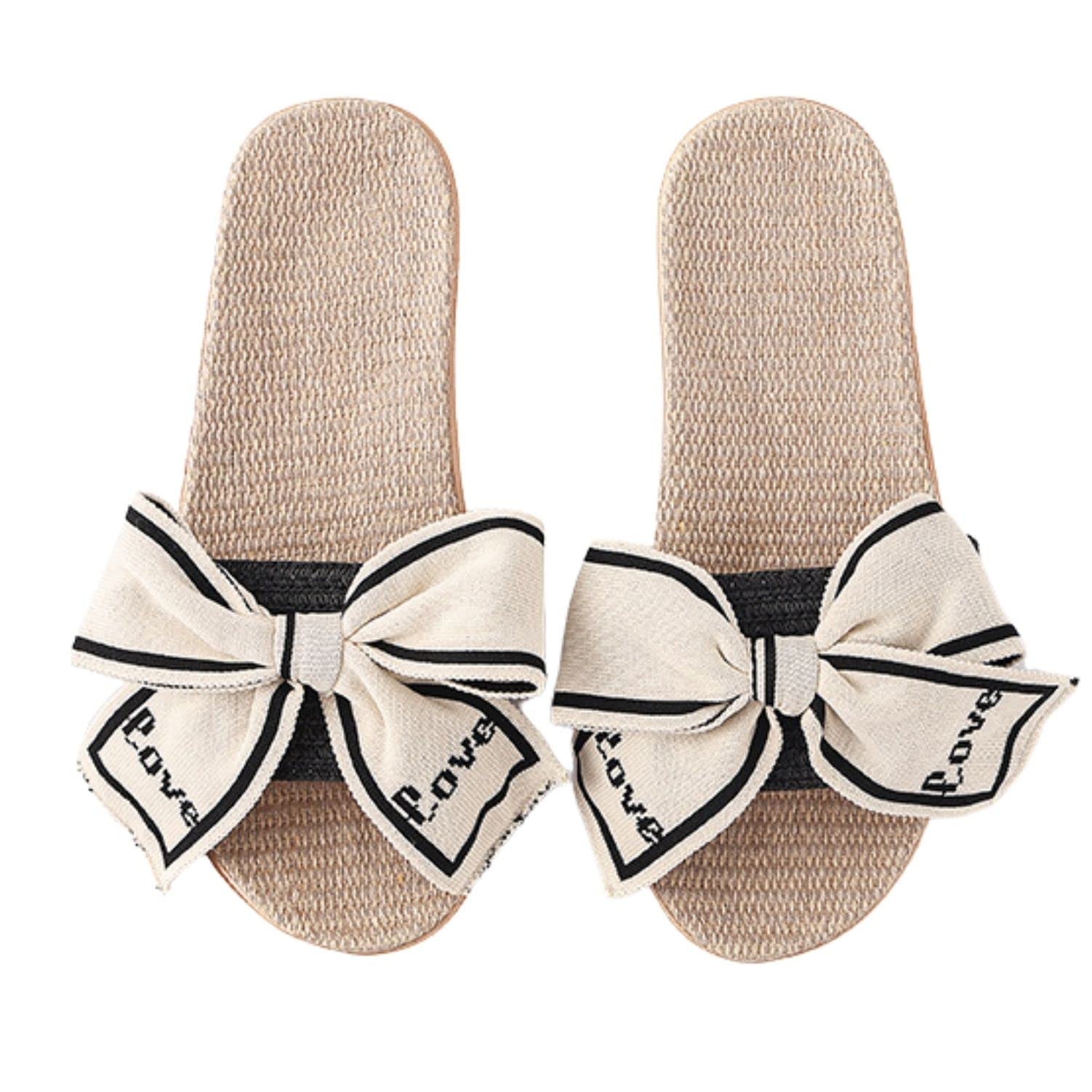 

Lakeruta Big Ribbon Flat Sole Slippers for Leisure and Town Use Size Women s (Beige, 22.5cm) бежевый