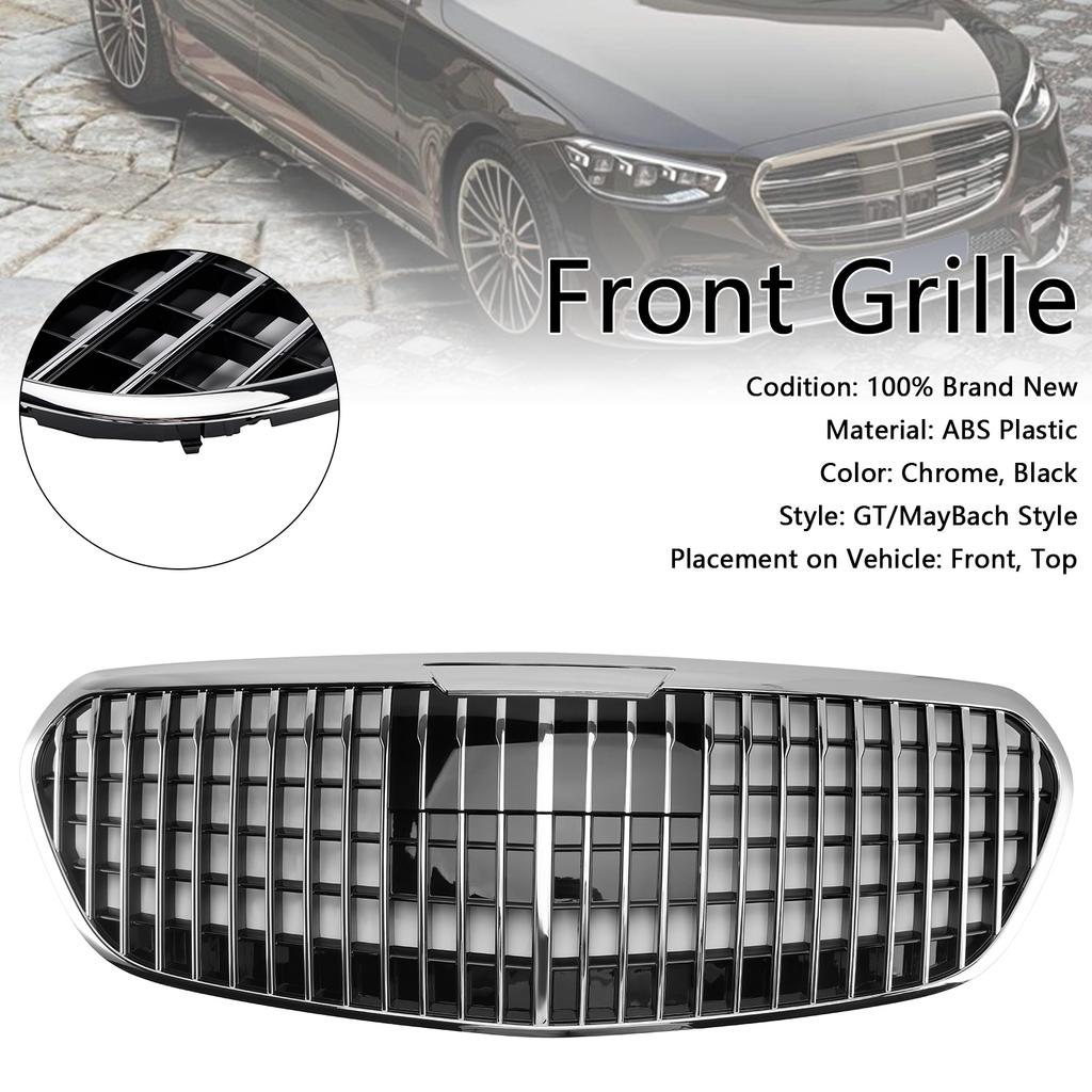 Chrome Front Bumper Grille Grill Fit Mercedes S class W223 S580 S680 2021-2023
