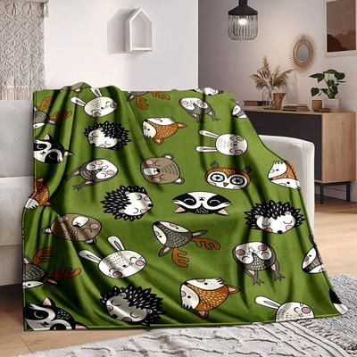 1 Stück Waldtiere Decke, Leichte Flanell Überwurfdecke für Sofa, Bett, Reisen, Camping, Wohnzimmer, Büro, Couch, Stuhl und Bett
