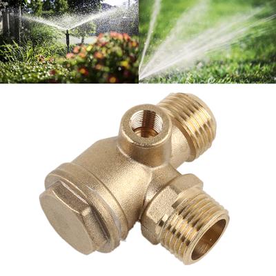 3-Way Air Compressor Check Valves Pure Copper 3-Port Male Threaded Tube Connector Pneumatic Tool Replacement Parts
