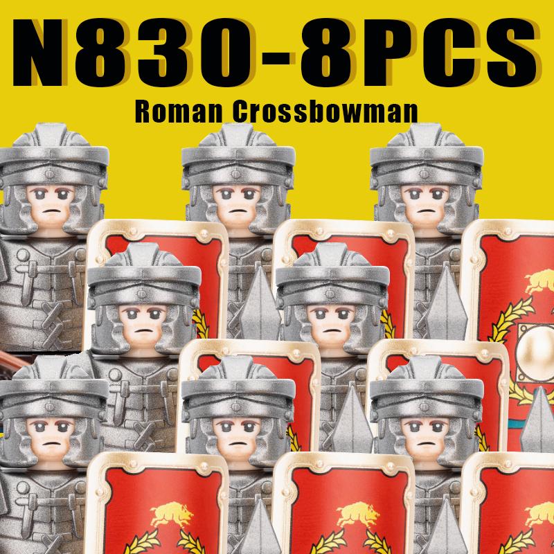 Medieval Military Rome Knights Building Blocks Castle Army Warrior Soldier Figures Crossbowman Shield Sword Legion Bricks Toys