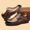 Brock men's shoes leather breathable British style casual business black formal leather shoes men's lace-up groom wedding shoes