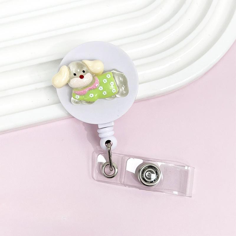 Cute Animal Retractable Badge Holder for Healthcare Workers60cm Extendable ID Card Reel with Secure Clip Puppy Design for Nurses