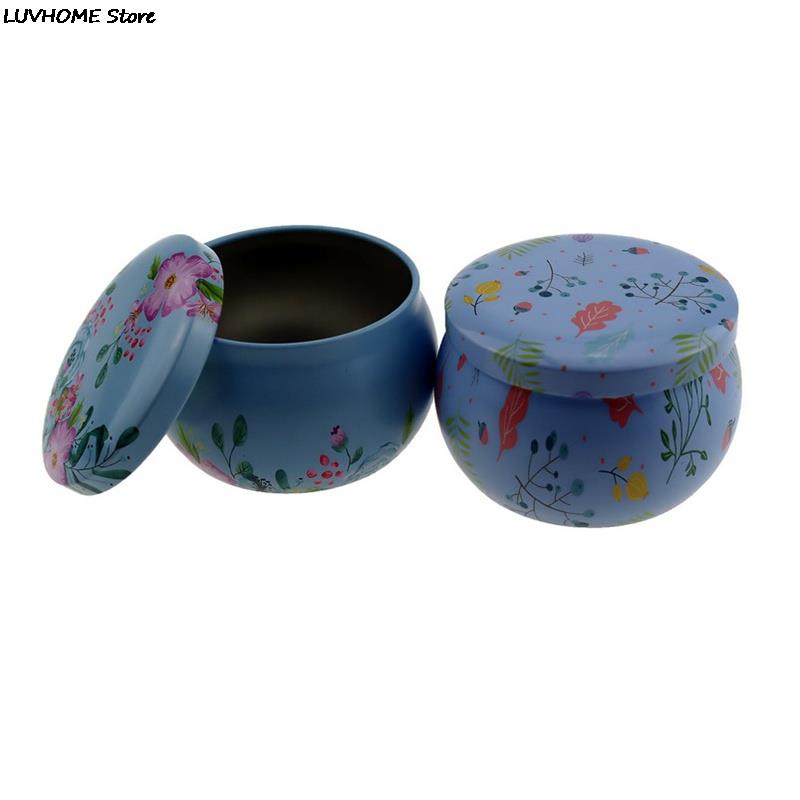 Retro Luxury Candle Jars Holder Storage Case Empty Tin Box Round Container with Lid Small Diy Candle Making Wedding Sweet Gifts