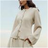 Women's Spring and Fall Round Neck Lazy Wind Temperament Knitted Cardigan Sweater Jacket