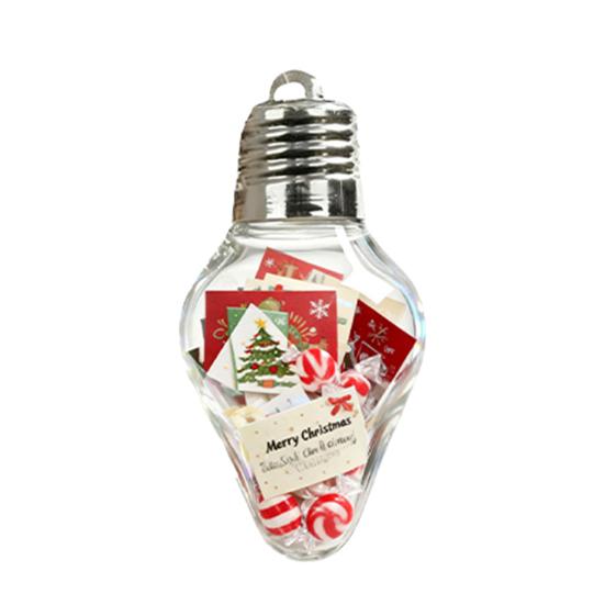 Christmas Bulb Gift Jar Clear Plastic Fillable Light Bulbs Shape Ornaments