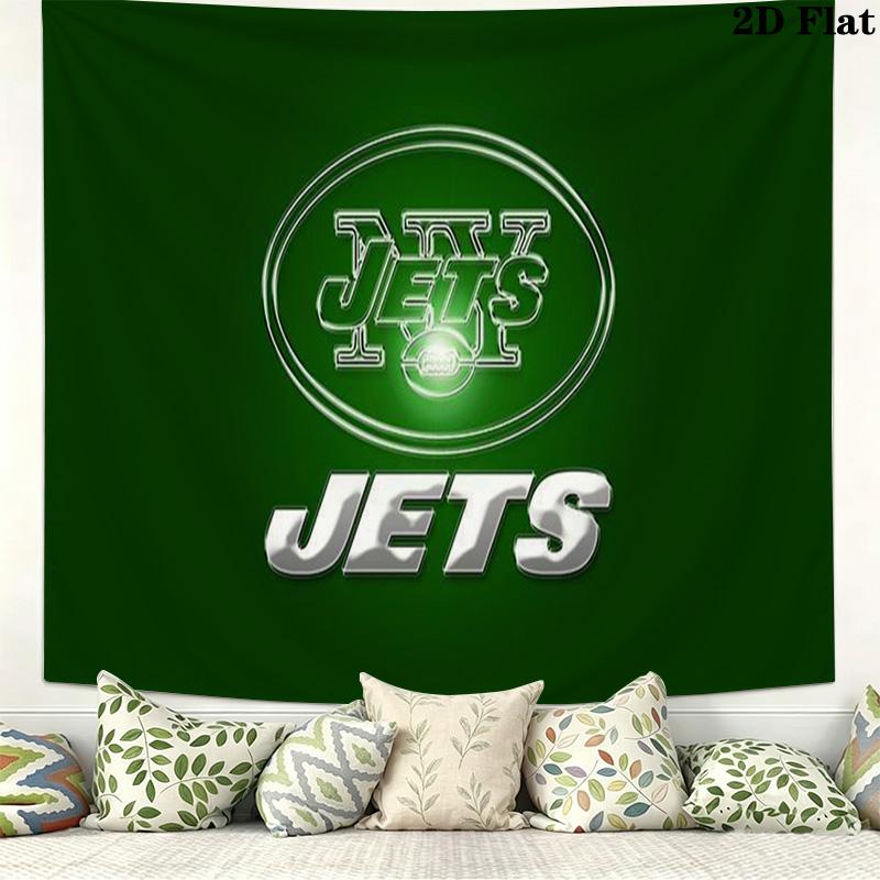 New york jets Logo Wall Tapestry Aesthetic Wall Hanging Printed Fabric Blanket Decorative Tapestries for Bedroom Living Room Home Decor