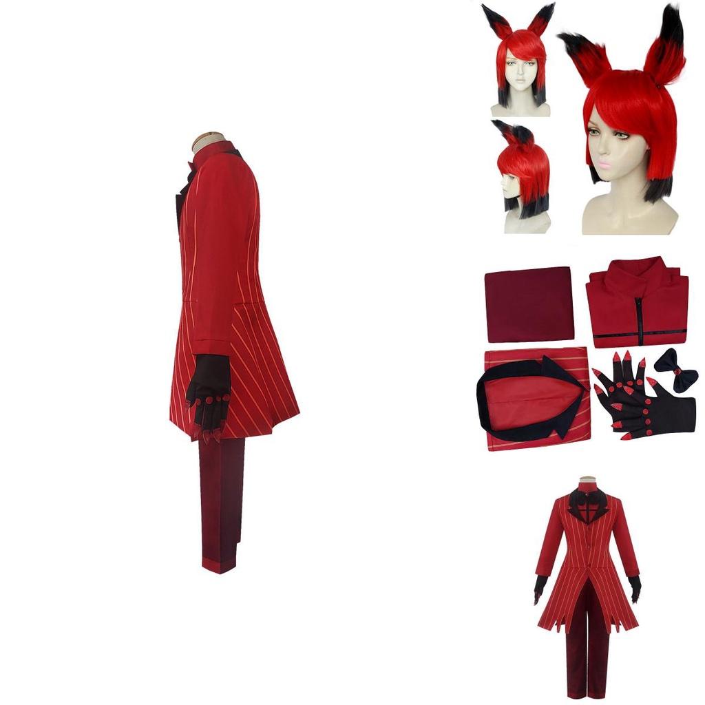 Exquisite Hazbin Hotel Alastor Cosplay Costume Set With Vibrant Red And Black Design