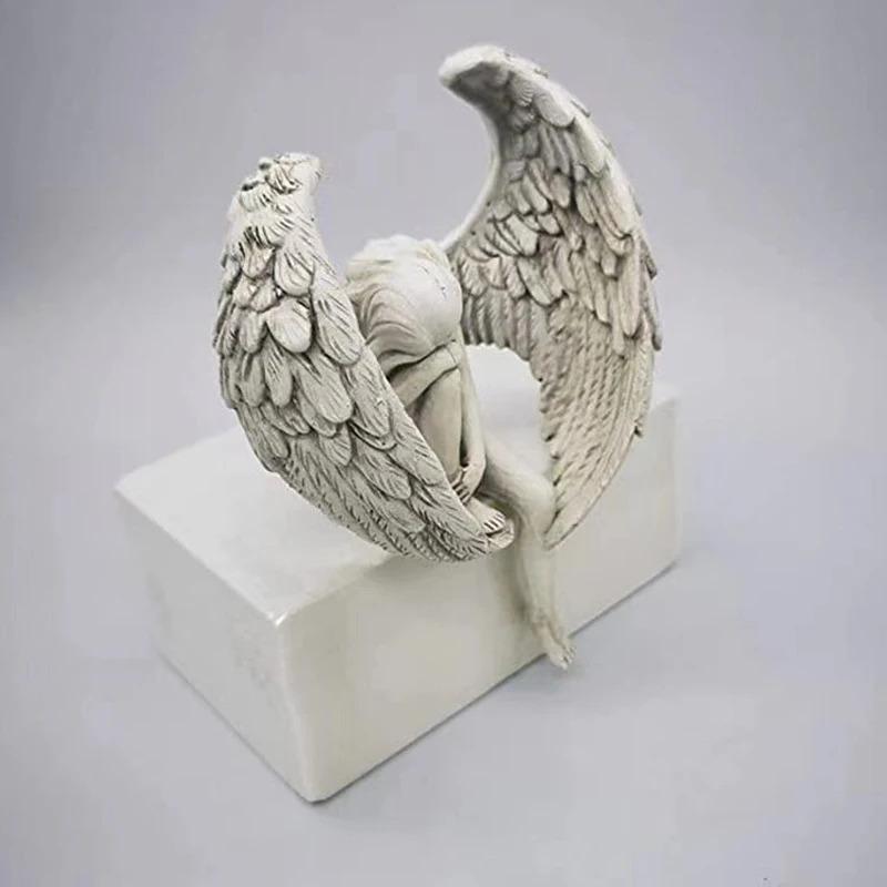Anielskie Siostry Przyjaźń Anioł Statua - Dekoracja Wieloscenowa na Biurko, do Salonu, Ogrodu i Boże Narodzenie
