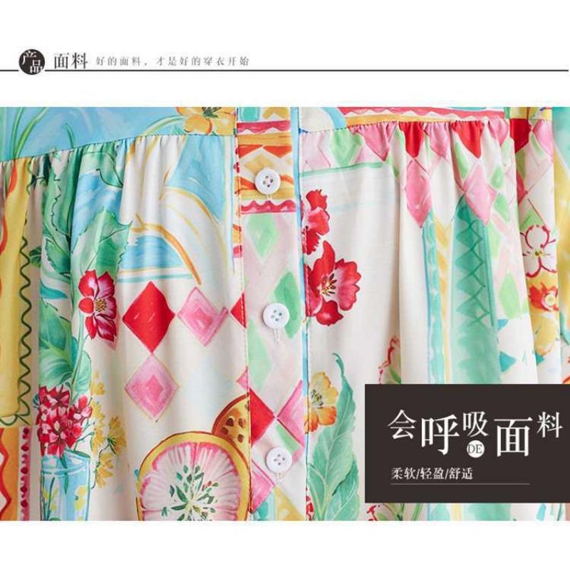 Été Nouveau Ample Grande Taille Mode Imprimé Robes Minces Mi-longues