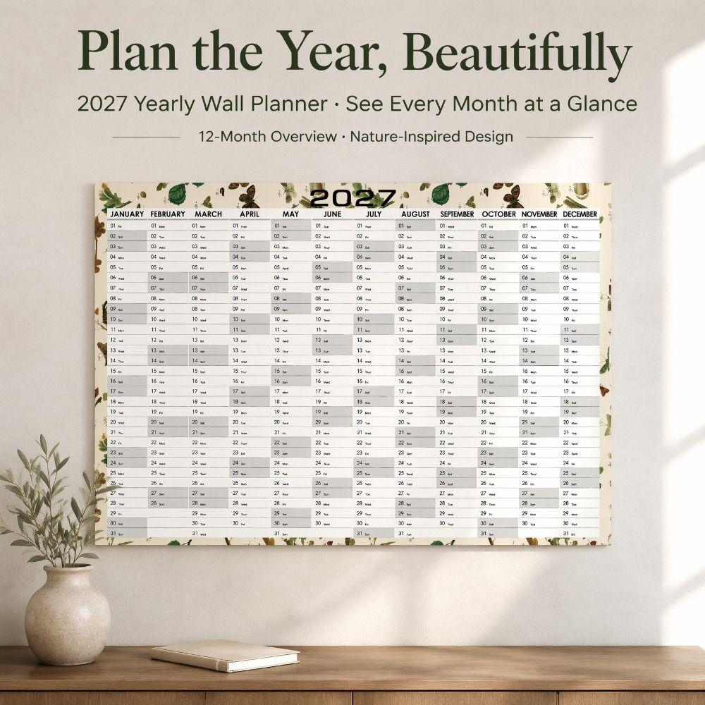 Multicolor Layout 2027 Yearly Planner Paper Annual Planning Chart Home Office Planning
