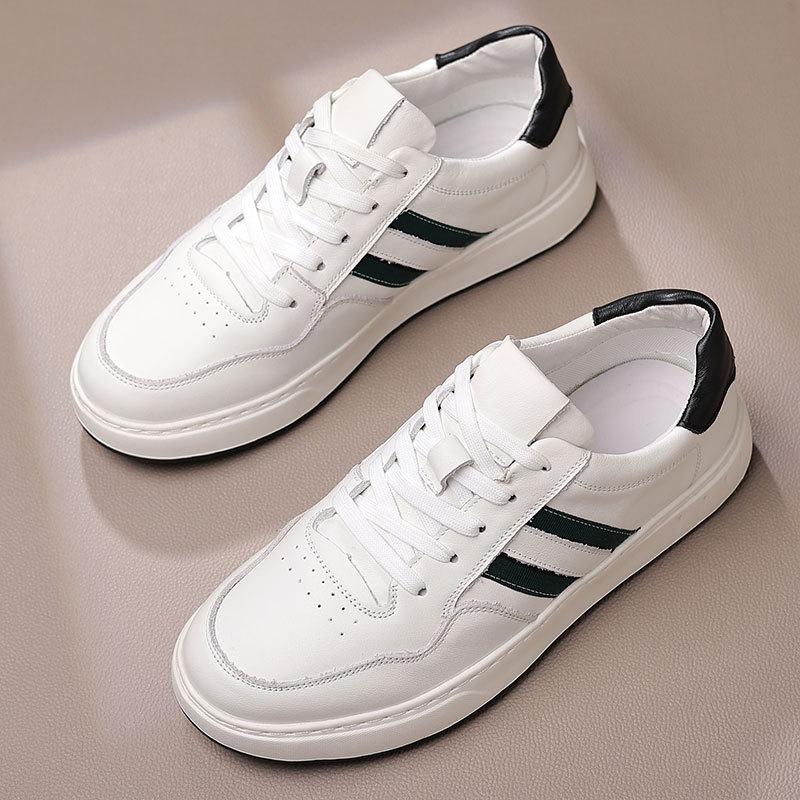 2025 autumn new men's board shoes men's trendy shoes first layer cowhide shoes versatile men's little white shoes men's genuine leather