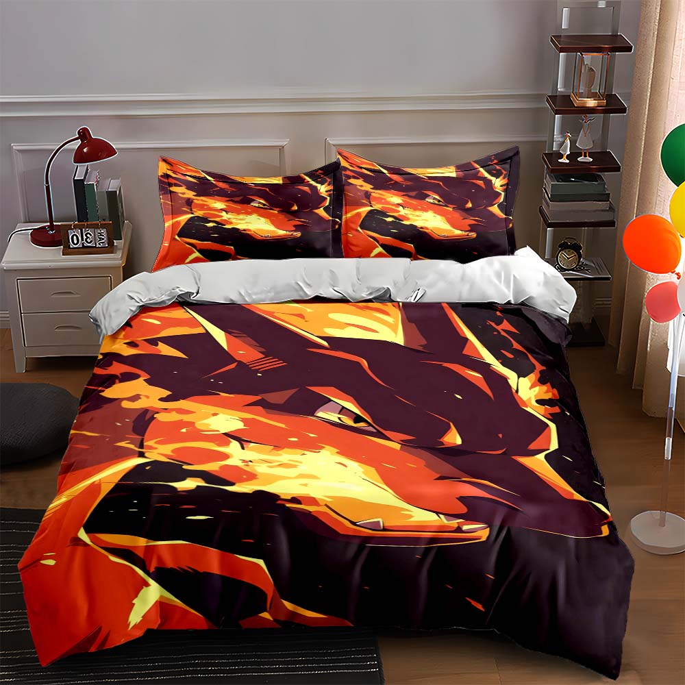 

Fiery creature design. Bedding Duvet cover sets Duvet covers Pillowcases gifts (1 * Duvet Cover 2 * Pillowcases, without duvet insert) 135x200cm