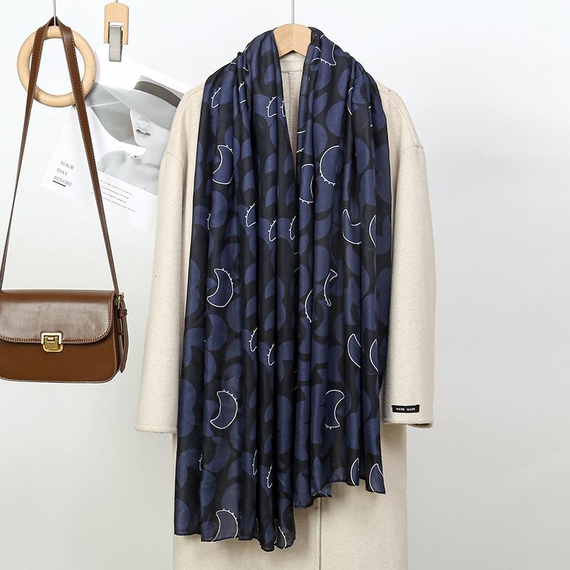 Watercolour Floral Printed Hijab Scarf Long Modal Breathable Light Weight Soft Shawl Cotton Rayon Viscose Woven Women Headban