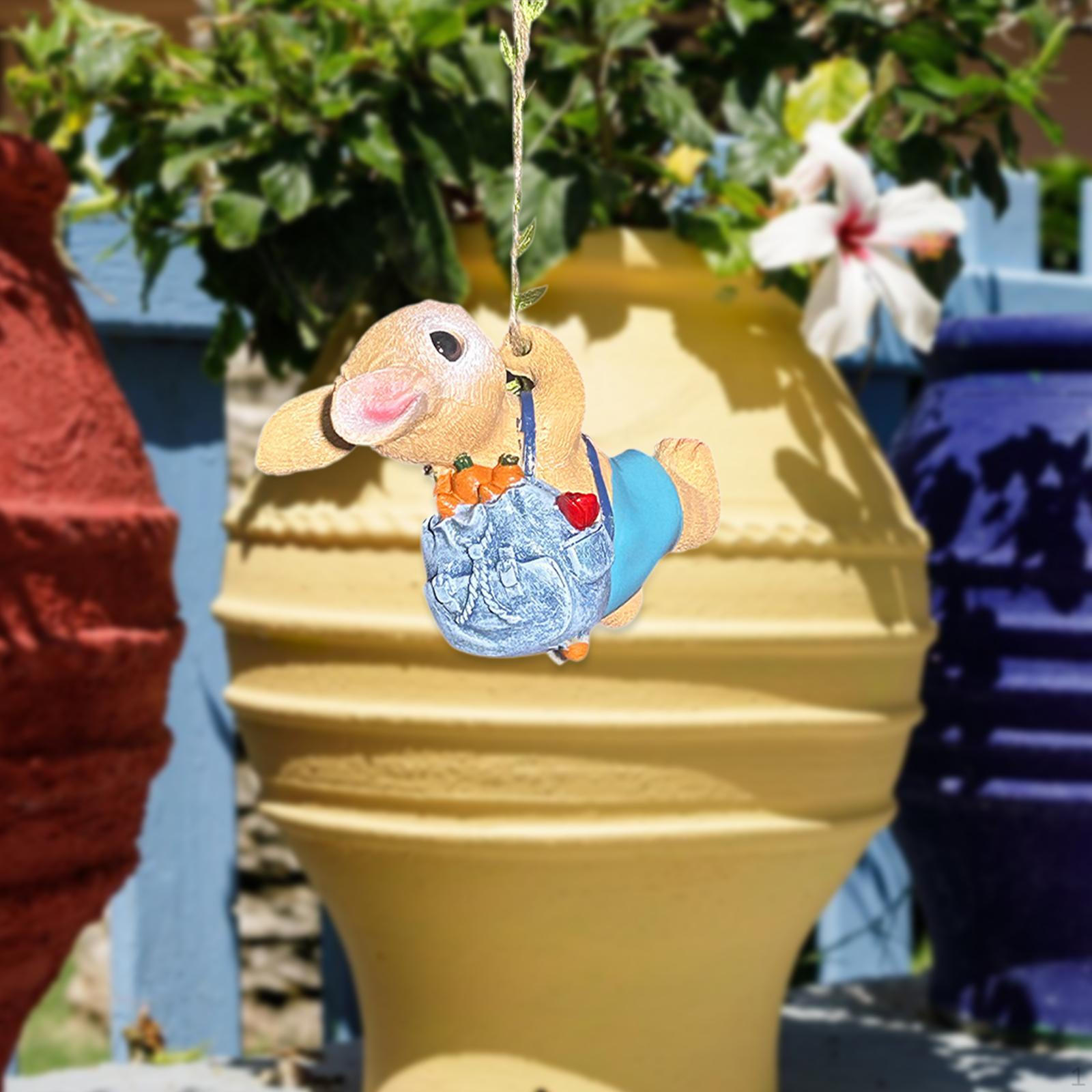 

Climbing Figurine Animal Sculpture Realistic Lightweight Hanging Ornament Garden Bunny Statue for