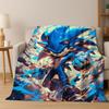 Classic S-Sonic Cartoon Game Flannel Blanket Soft Warm Throw Blanket for Bed Bedroom Living Room Travel Picnic Office Gift Kids