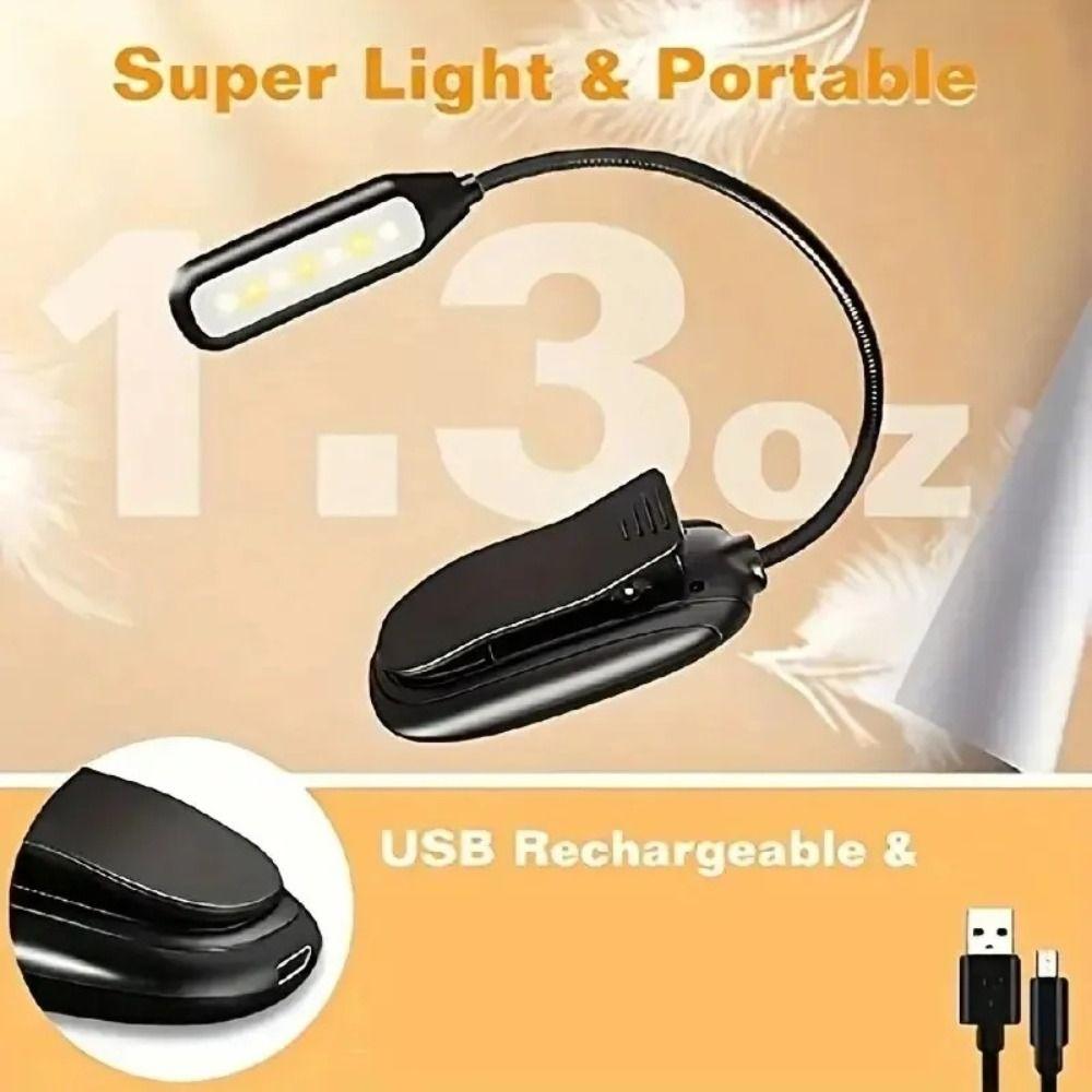 2025 New LED Reading Lamp No Harm To Eyes With Clip Bedside Lamp Portable Three-Speed Dimming Piano Score Lamp Night lighting