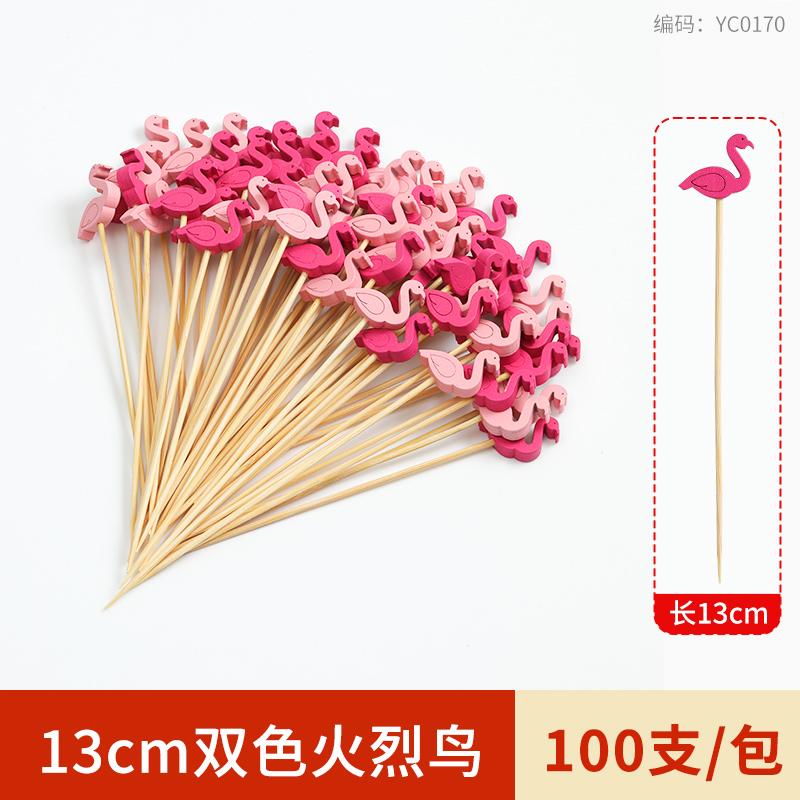 100pcs Creative Disposable Fruit Stick Art Bamboo Stick Fruit Skewer Cocktail Burger Garnish Stick Drink Stirring Stick