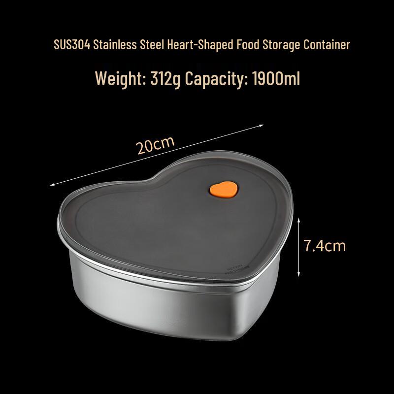 Qianxing 304 Stainless Steel Heart-shaped Food Storage Container Set