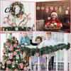 Christmas Photo Props 12/24/36Pcs Candy Cane Ornaments, Wooden Xmas Tree Decor with Red Green Rustic Striped Color, Holiday Hanging Decorations