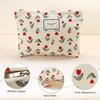 VOCOSTE Floral Print Makeup Large Capacity Makeup Pouch for Coin and Red Bag, Women, Purse, Foundation, Lipstick, Brushes,