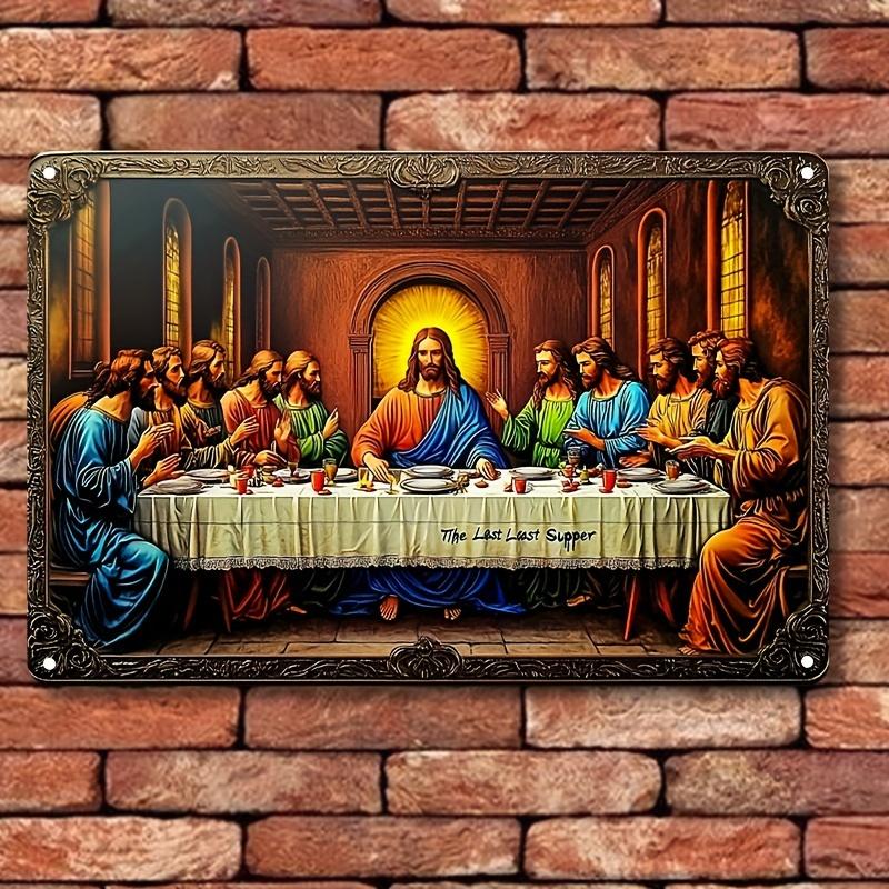 Classic Aluminum The Last Supper Wall Art Religious Metal Sign for Living Room Decor 20x30cm(7.8x11.8inch)