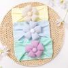 New solid color jacquard children's headband, cute five-petaled flower baby headscarf, thin soft baby hair accessories