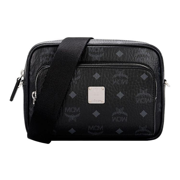 MCM Monogram Leren Crossbody Tas Dames tassen Zwart MMRAAKC02BK001 Basic Set (Bag+Dust Bag)