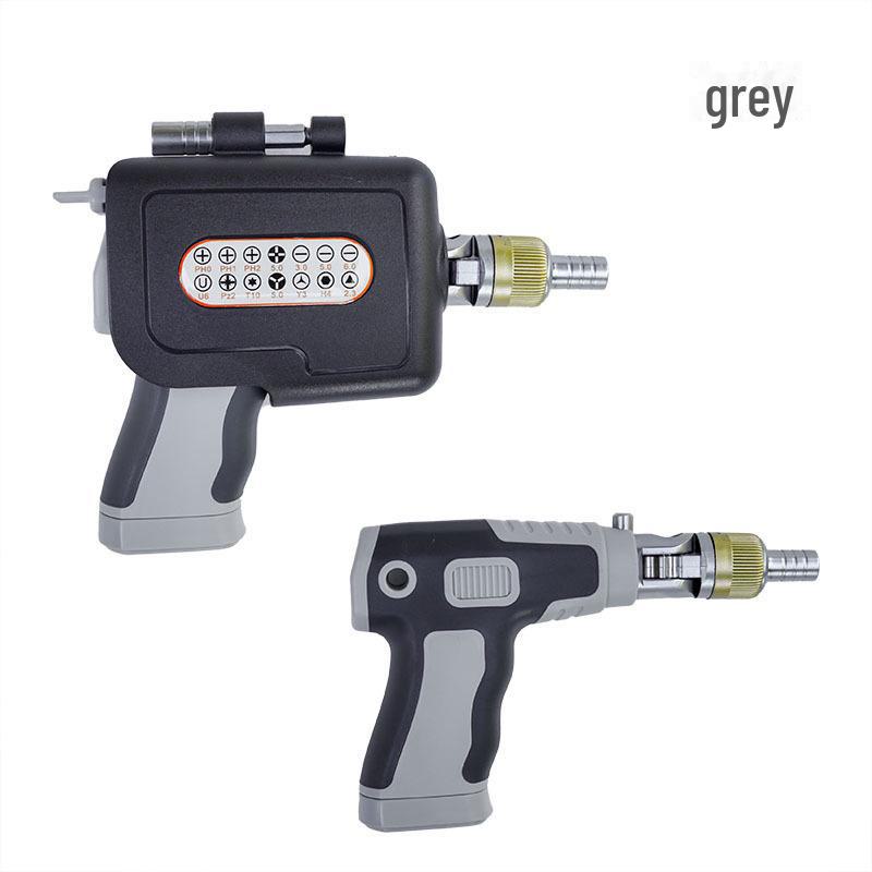 Multi-Angle Ratchet Screwdriver Set with Gun-Shaped Handle and Chrome Vanadium Steel Bits - Versatile Household Repair Tool.
