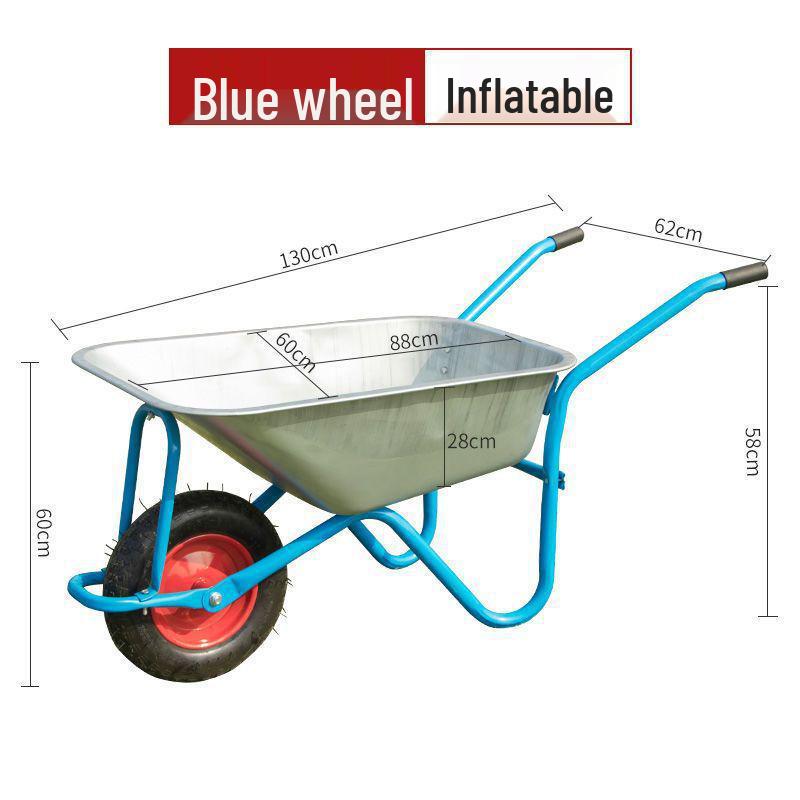 Wytrzymała taczka budowlana i rolnicza: Łatwa do pchania taczka na błoto, piasek i ziemię