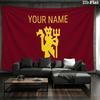 Custom Name,Man Utd Wall tapestry, aesthetic printed fabric blanket, suitable for bedroom, living room, and home decor.