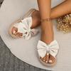 Order A Size Up New Women's Elegant Bowknot Sandals Lightweight Non-slip Summer Flats for Beach Vacation