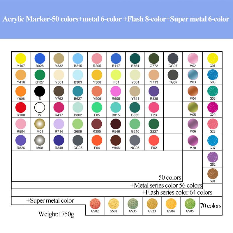 STA  Acrylic Marker Pen Waterproof mMulticolour Set For Stone Glass Metal Fabric Canvas Art School Student Supplies For Artist