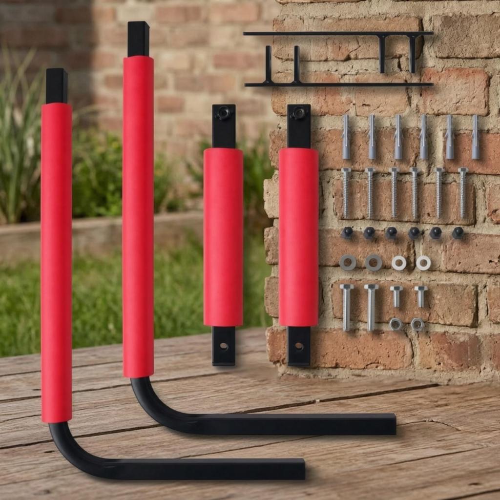 Sistema di portapacchi da tetto per veicoli montato a parete HeavyDuty Metallico con supporti imbottiti