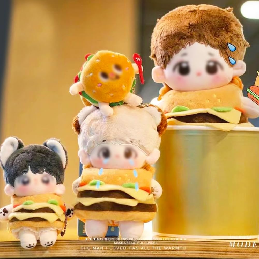 YUYAKESHI Cotton Doll Cute Hamburger Outfit for with Shoulder Perfect for Going and as a Plush Toy for 20cm Cotton Clothes, Kimono, Dolls, Strap, Out,